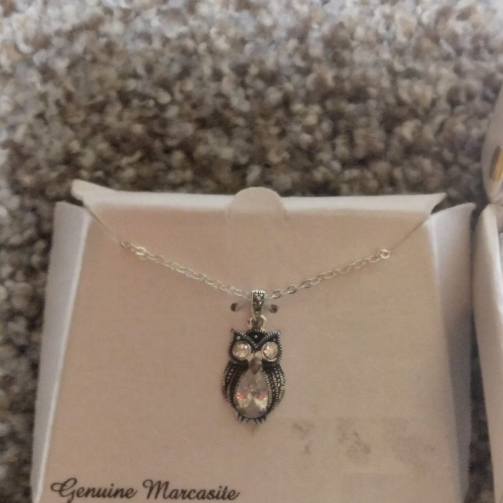 Genuine Marcasite Owl necklace